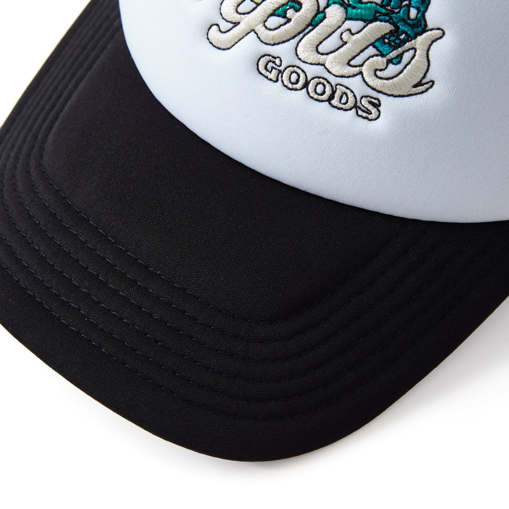 Road Trip Trucker Snapback Hat (Black/White)